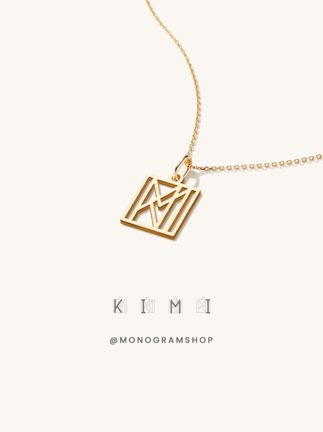 18k Gold Monogram Necklace