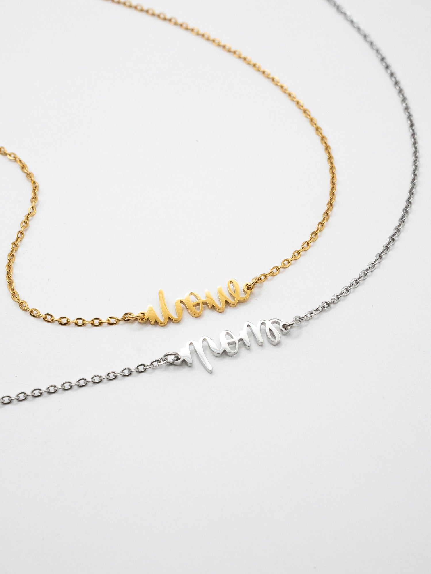Love Mom Ambigram Necklace