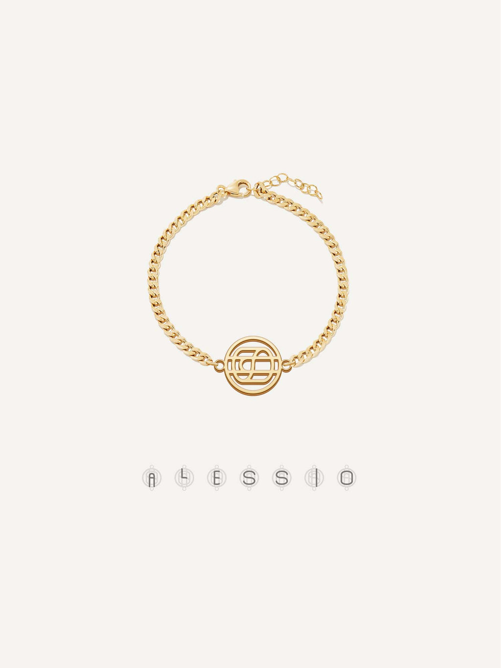 18k Gold Monogram Bracelet