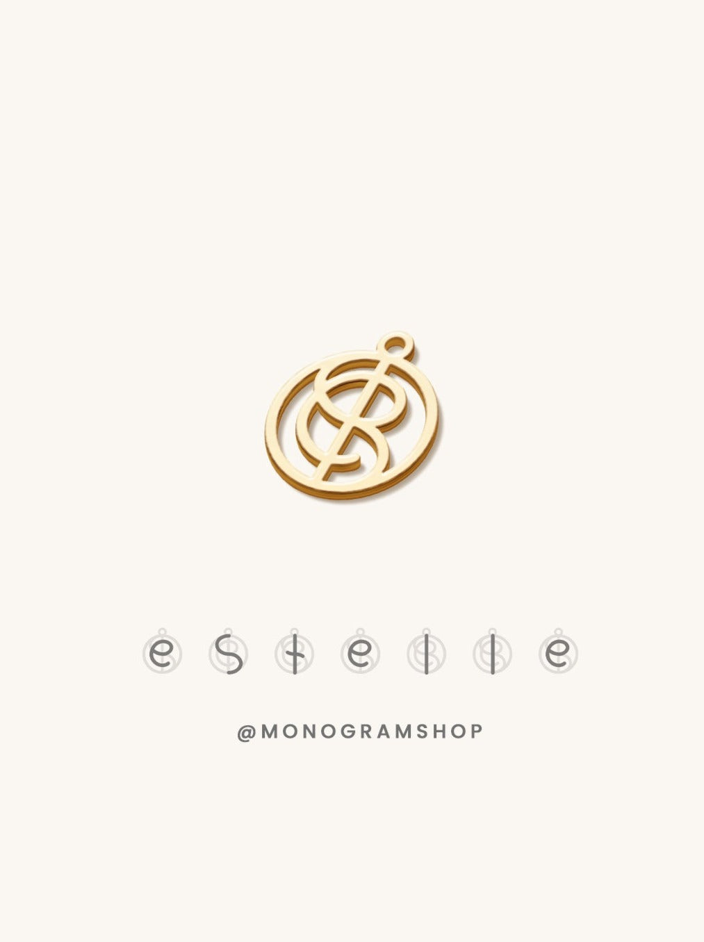 18k Gold Monogram Pendant