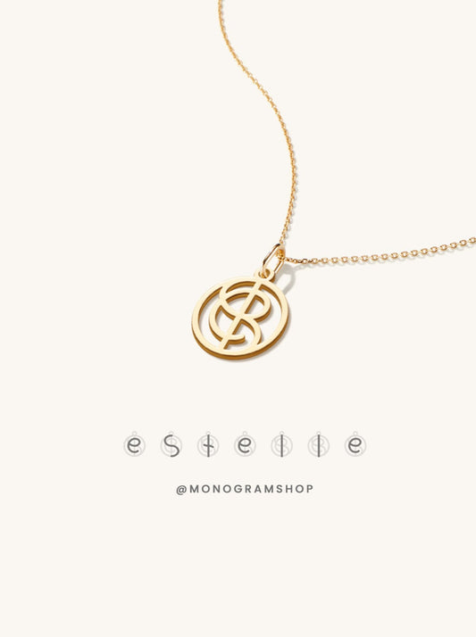 18k Gold Monogram Necklace