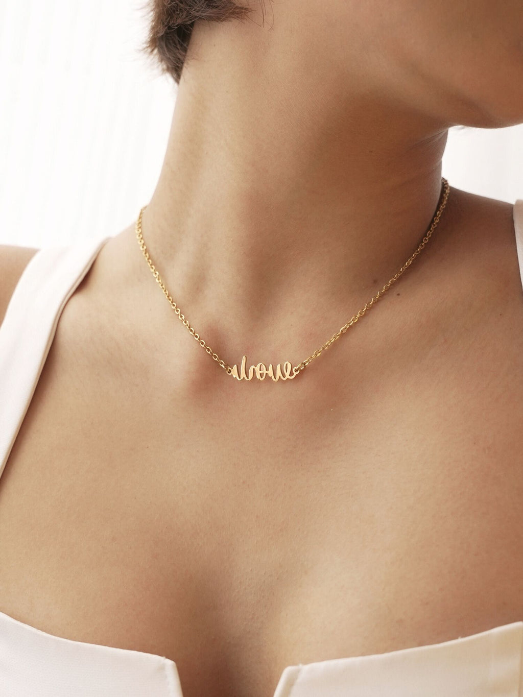 Love Mom Ambigram Necklace