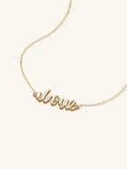 18k Gold Love Mom Ambigram Necklace