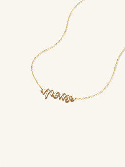18k Gold Love Mom Ambigram Necklace