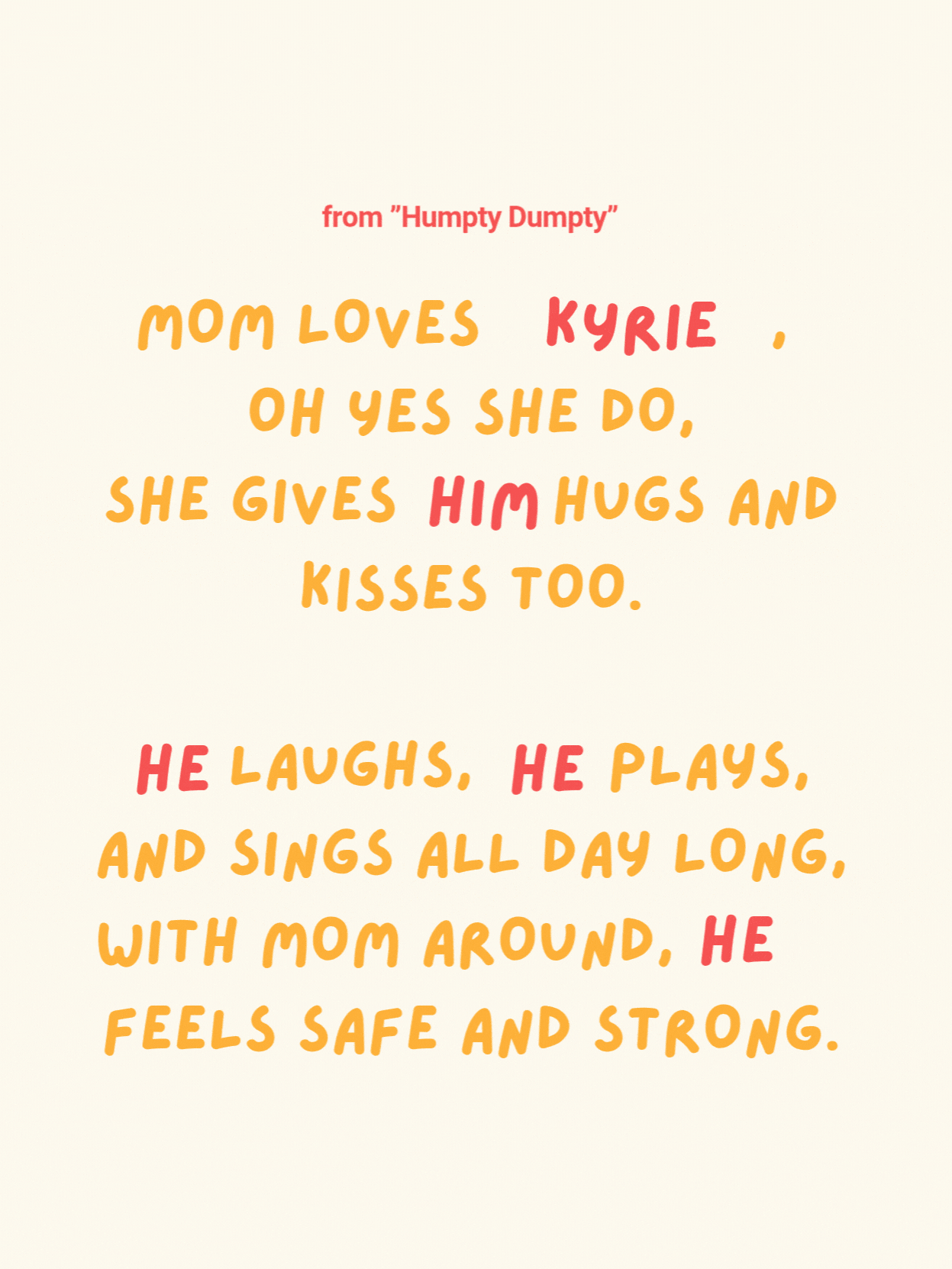 Personalized Nursery Song (5 Songs)