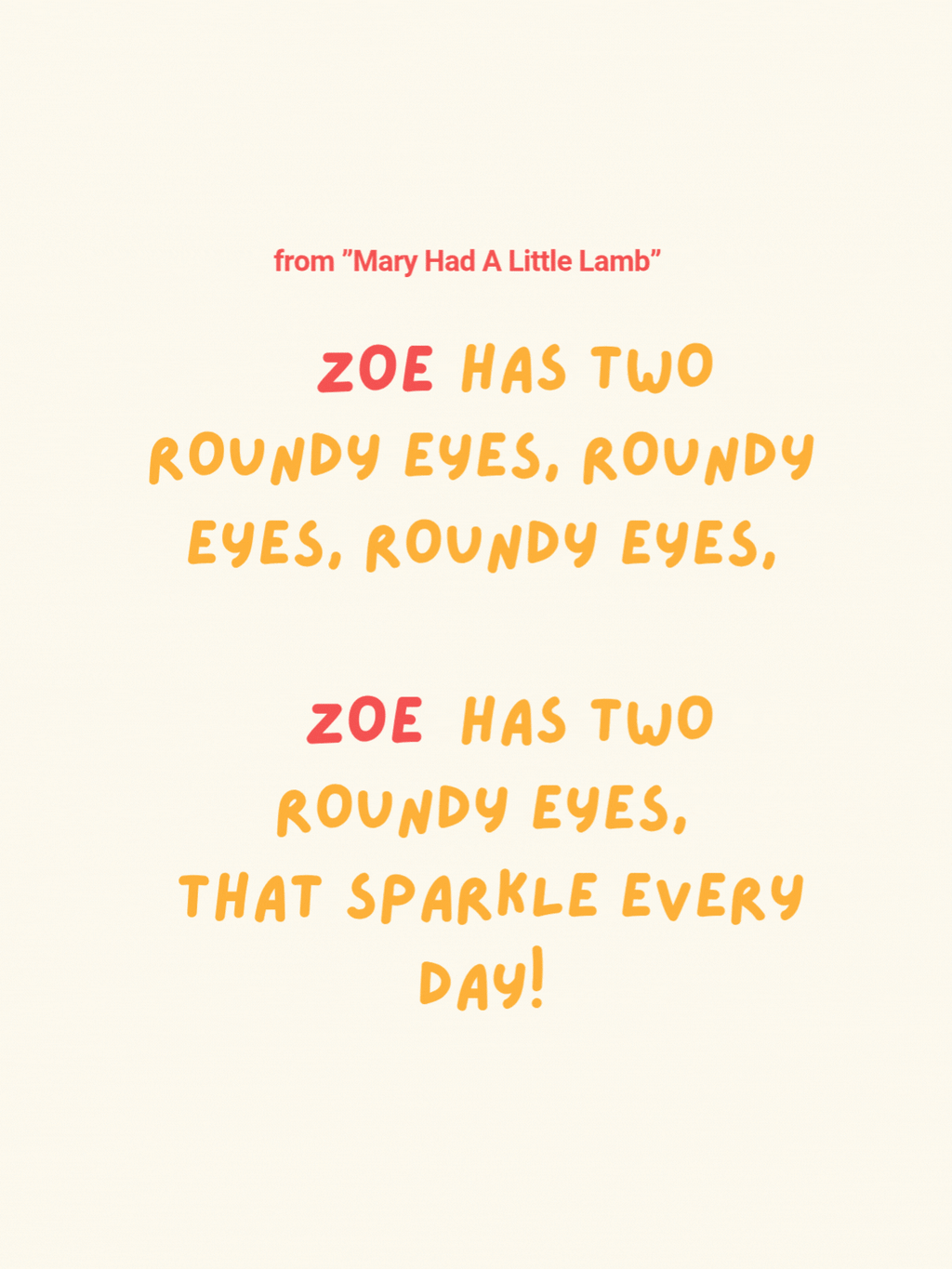 5 Nursery Song (Personalized)