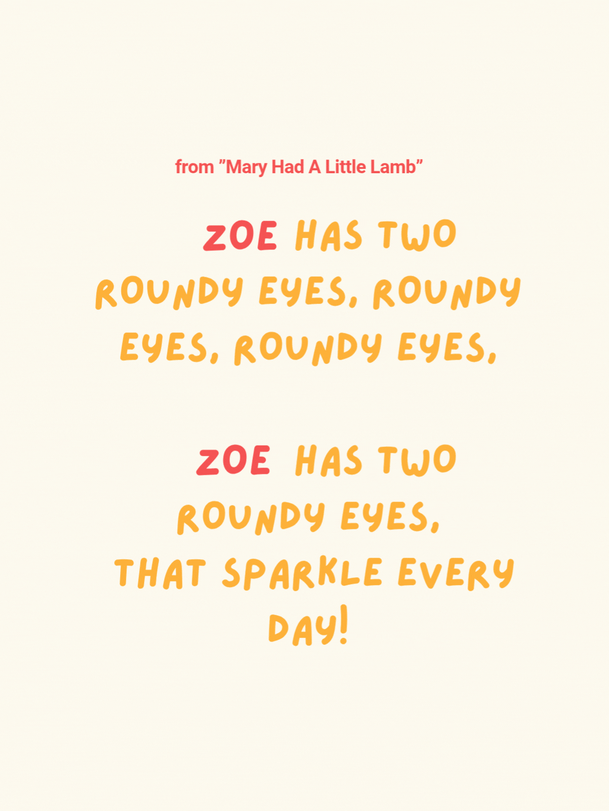 Personalized Nursery Song (5 Songs)