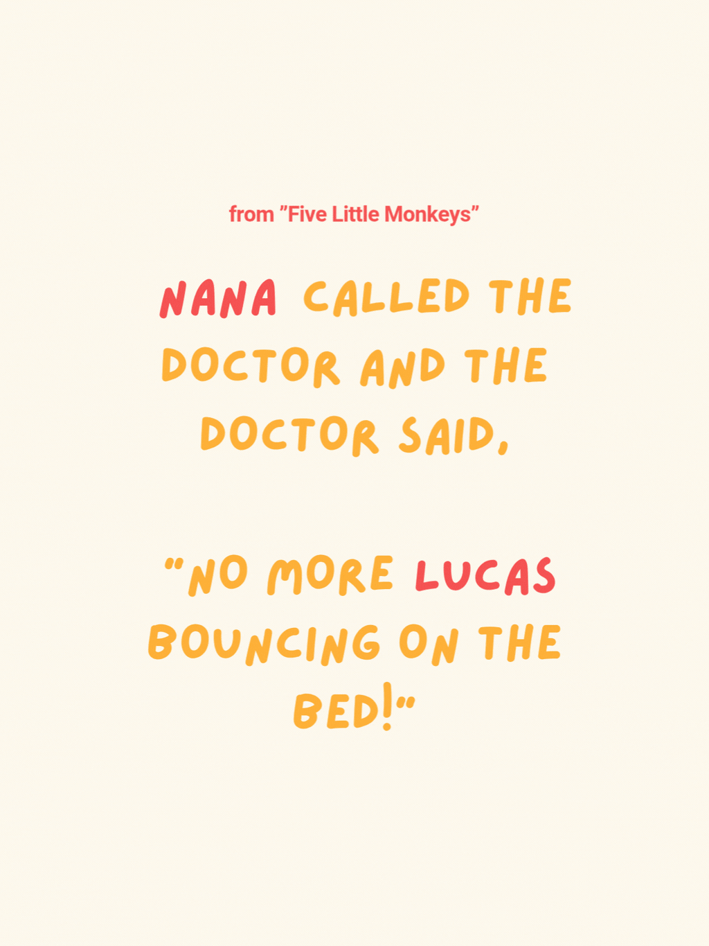 5 Nursery Song (Personalized)