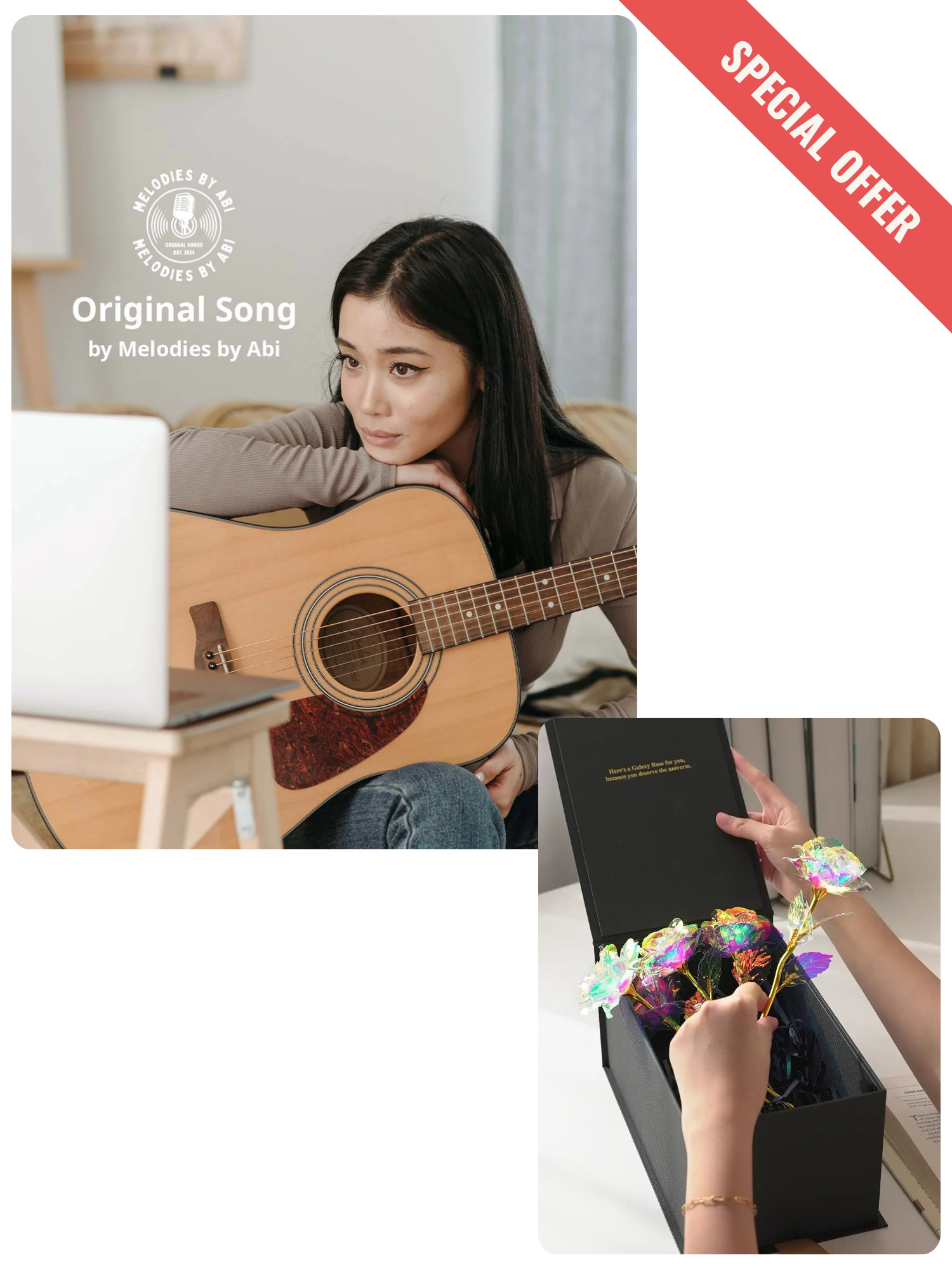 Original song + 5pcs Galaxy Rose