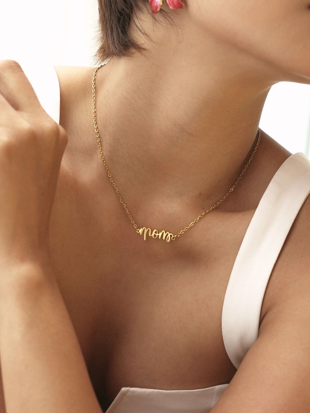 Love Mom Ambigram Necklace