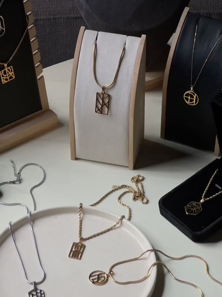18k Gold Monogram Necklace